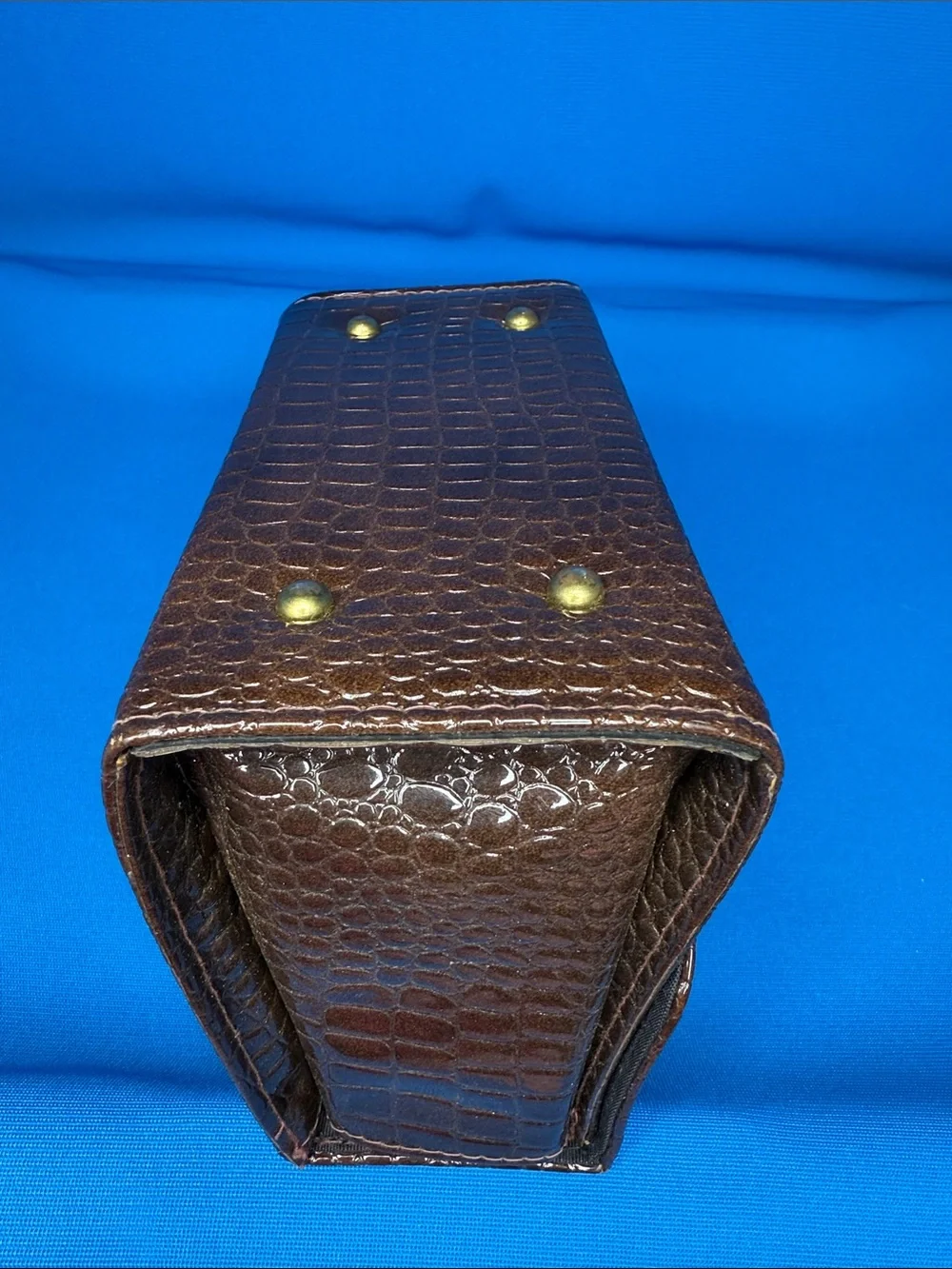 VINTAGE JACLYN USA CROCODILE ALLIGATOR TYPE TOP HANDLE BOX HANDBAG 1960'S 1970'S
